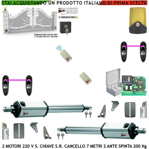 Cancello Automatico Da 7 Metri 2 Ante Da 3,5 Metri Kit Automatismo Base 2 Motori Elettromeccanici 230 V Stelo Retratti - Foto 1