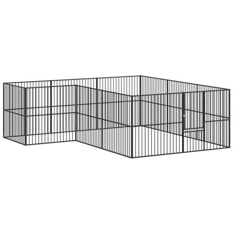 Box Per Cani 12 Pannelli Nero Acciaio Zincato - Foto 1