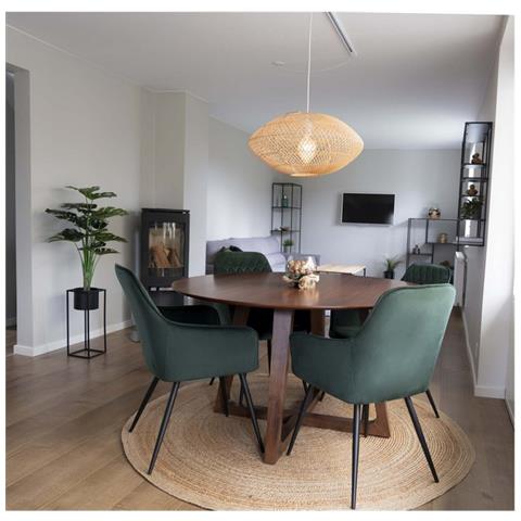 Tappeto Rotondo Bombay - Marrone - Juta - 180x180x1 Cm - Foto 2