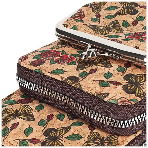 Borsello Sughero, Collezione Natureprint Chiusure A Zip E A Scatto - Foto 2
