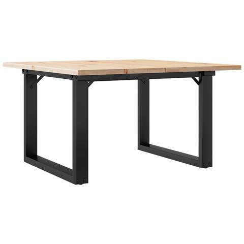 Tavolino Da Salotto Telaio A O 70x70x40cm Massello Pino E Ghisa - Foto 2