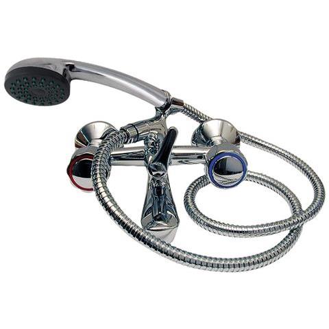 Rubinetto Da Incasso In Ottone Per Vasca Con Manopole Tonde E Doccia - Foto 1