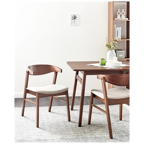 Set Di 2 Sedie Da Pranzo Lilly Marrone Scuro /beige - Foto 1