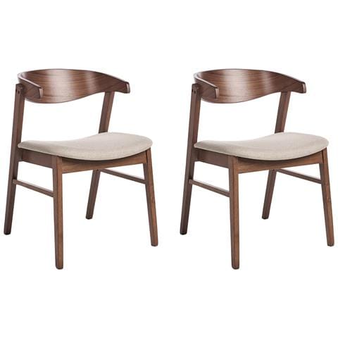 Set Di 2 Sedie Da Pranzo Lilly Marrone Scuro /beige - Foto 2