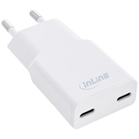 Caricatore di alimentazione USB Dual USB-C, PD, PPS, 30W, bianco - Foto 1