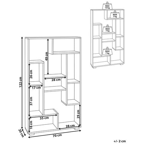 Scaffale Alma 122 Cm Marrone /nero - Foto 5