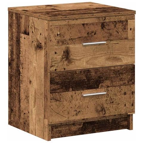Comodino Con 2 Cassetti Legno Antico 40x36x50 Cm - Foto 2