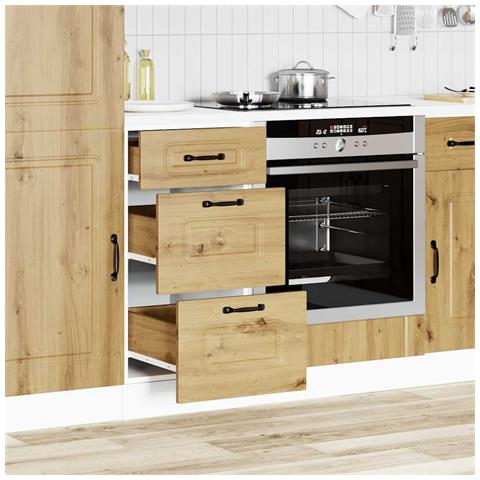 Base Da Cucina Kalmar Rovere Artigianale In Legno Multistrato - Foto 3