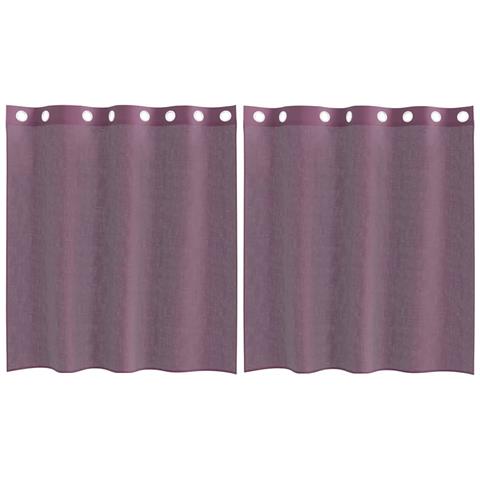 Tende In Voile Con Occhielli 2 Pz Viola 140x140 Cm - Foto 2