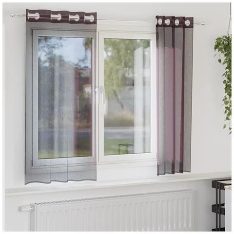 Tende In Voile Con Occhielli 2 Pz Viola 140x140 Cm - Foto 1