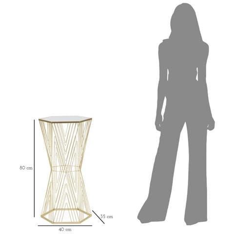Tavolino Mf600 - Oro - Metallo - 40x35x80 Cm - Foto 7
