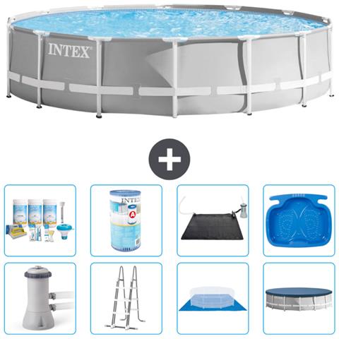 Piscina Fuori Terra - In Giro - 427x107 Cm - Grigio - Include Accessori Coordinati A2207 - Foto 1