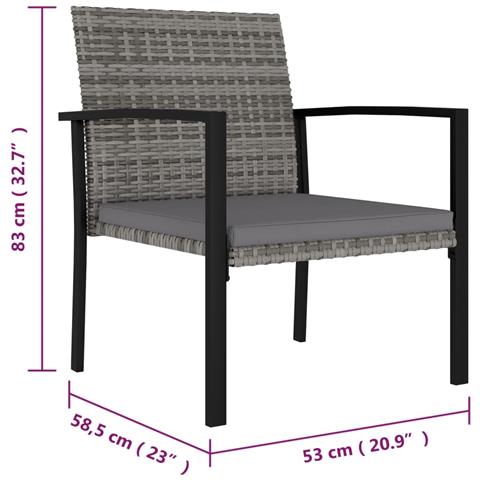 Lusso Casadino - Sedie Da Pranzo Per Giardino 4 Pz In Polyrattan Grigio - Foto 5