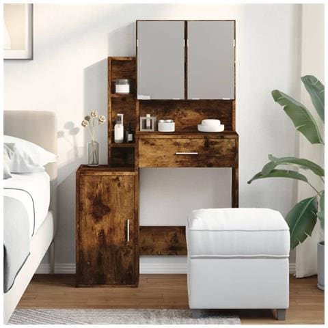 Toeletta Con Armadietto Rovere Fumo 80x35x132 Cm - Foto 2