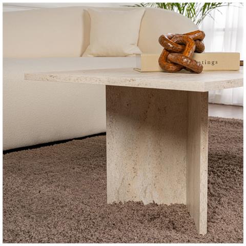Topi Tavolino Rettangolare Effetto Travertino 119x60cm - Foto 7