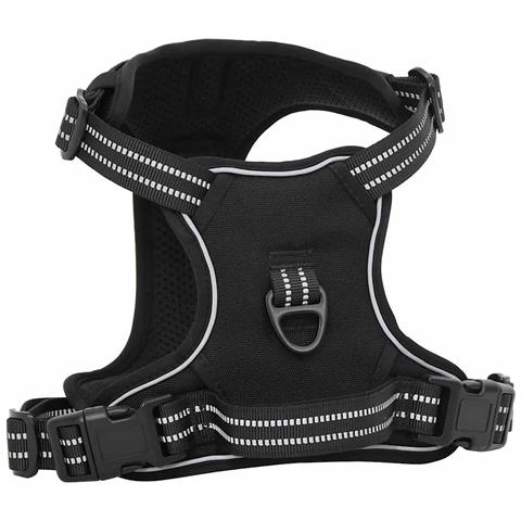 Pettorina per Cani con Strisce Riflettenti Regolabile Nera M - Foto 10