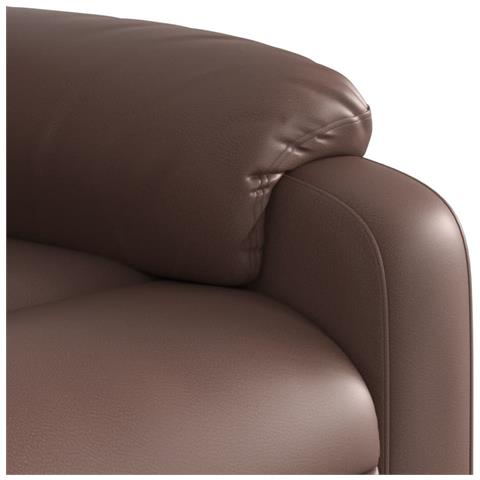 Poltrona Massaggiante Reclinabile marrone in Similpelle - Foto 9