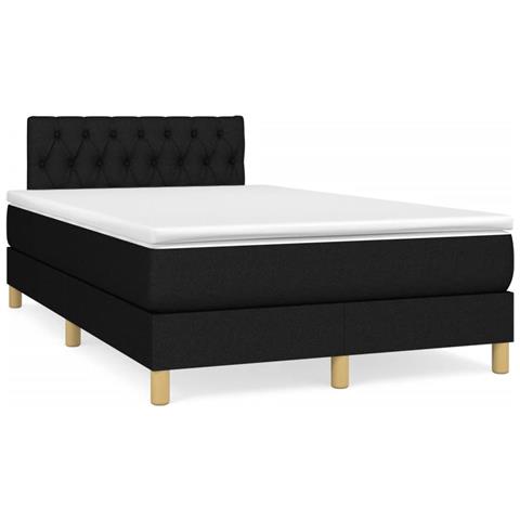 Letto a Molle con Materasso e LED Nero 120x190 cm in Tessuto - Foto 2