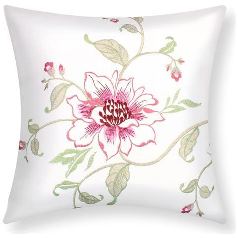 Set Di 2 Copricuscini Ricamati A Fiore Singolo 40x40 Cm - Foto 1