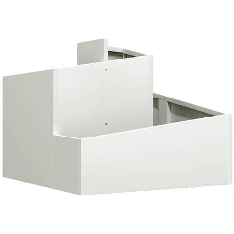 Vaso da giardino Bianco 60 x 60 x 50 cm Acciaio - Foto 1