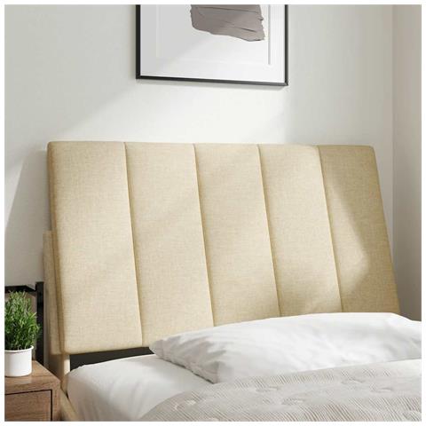 Cuscino Testiera Crema 90 cm in Tessuto - Foto 2