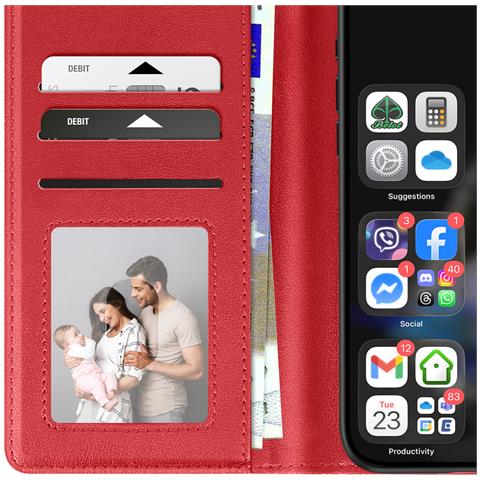 Custodia A Portafoglio Per Iphone 16 Pro Max In Pelle Premium Con Funzione Stand - Foto 5