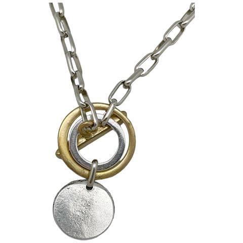 Collana Mista In Argento Con Chiusura A Barra D'oro E Moneta D'argento - Foto 4