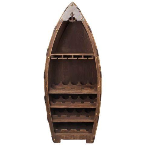 Portabottiglie In Legno E Metallo Marrone 61x31x154h Cm - Foto 2