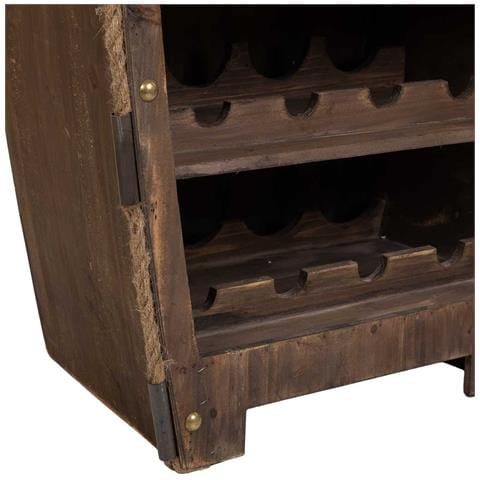 Portabottiglie In Legno E Metallo Marrone 61x31x154h Cm - Foto 8