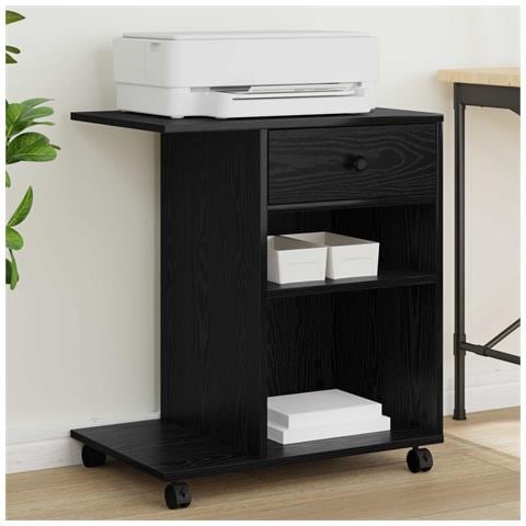 Supporto per Stampante Rovere Nero 60 x 40 x 68.5 cm - Foto 2