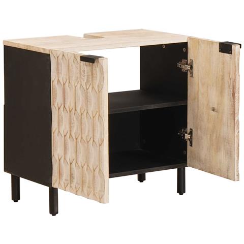 Armadio per Lavabo da Bagno con porta Bianco 62 x 33 x 58 cm - Foto 2