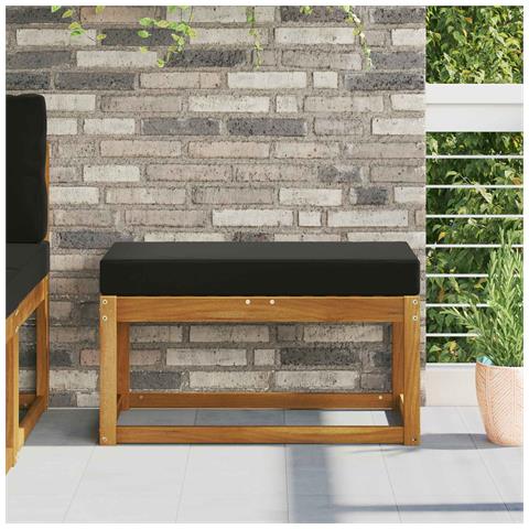 Cuscino da Sedia Esterno Nero 80 x 40 x 8 cm 100% Poliestere - Foto 2