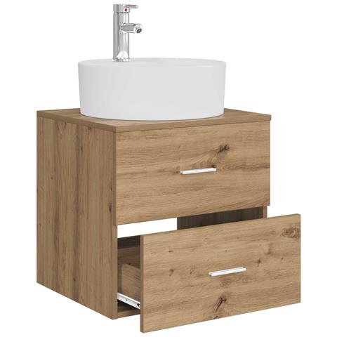 Mobile Lavabo da Parete Rovere Artigianale 49,5 x 44,5 x 65 cm - Foto 2