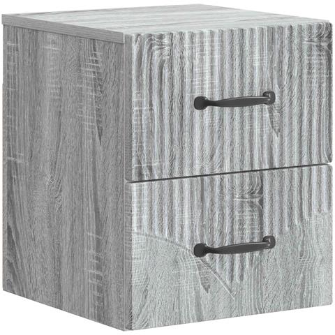 Mobiletto da notte a muro Grigio Sonoma 34,5 x 33 x 40 cm - Foto 1