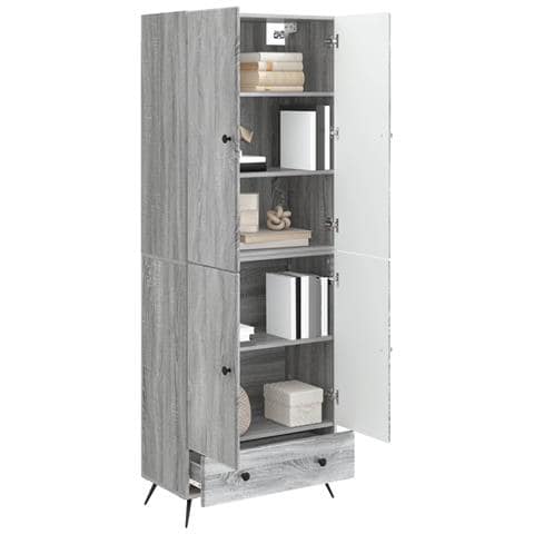 Set di armadi 2 pcs Sonoma grigio Legno ingegnerizzato - Foto 2
