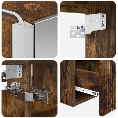 Set di Armadi da Bagno 5 pcs Rovere Fumo Legno ingegnerizzato - Foto 9