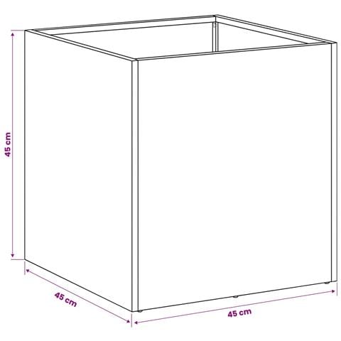 Vaso da giardino Nero 45 x 45 x 45 cm Acciaio laminato a freddo - Foto 7