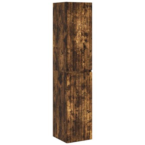 Set di mobili per il bagno 3 pz Rovere Fumo 33 x 34,5 x 160 cm - Foto 2