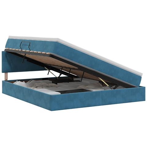 Letto con Contenitore Blu Scuro 180 x 200 cm Velluto - Foto 1