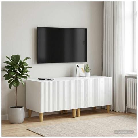Mobile TV Bianco Lucido Legno ingegnerizzato - Foto 2