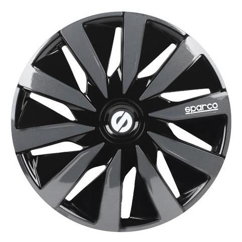 Spc1691bkgr Copricerchi Lazio, Nero / grigio Set Da 4, 16"" - Foto 1