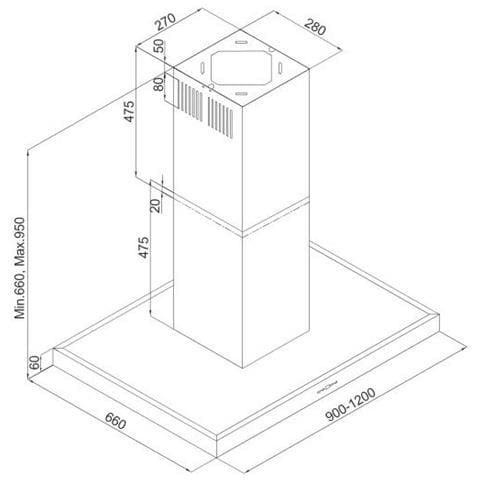 Cappa 4110 90 a Parete da 90 cm Filtrante Colore Inox - Foto 3