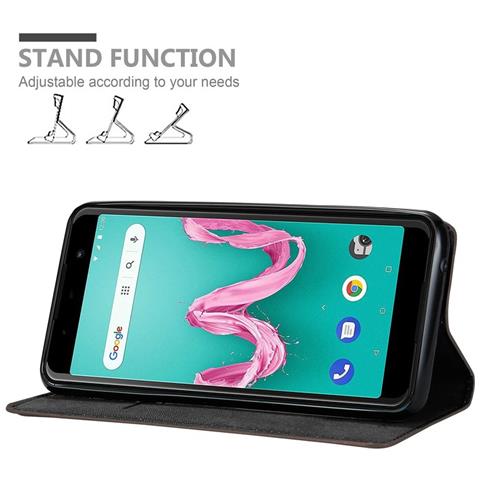 Custodia Compatibile Con Wiko Lenny 5 In Bruno Caffè - Coperchio Protettiva Con Chiusura Magnetica, Funzione Stand E Tasca Per Le Carte - Foto 5