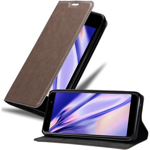 Custodia Compatibile Con Wiko Lenny 5 In Bruno Caffè - Coperchio Protettiva Con Chiusura Magnetica, Funzione Stand E Tasca Per Le Carte - Foto 1