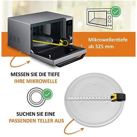 Forno A Microonde Piastra Piatto Rotondo Di Vetro Piatto Girevole Sostituzione 315mm - Foto 4