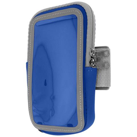 Fascia Sportiva Smartphone Touch Braccio O Avambraccio Tasca Con Zip Blu - Foto 10