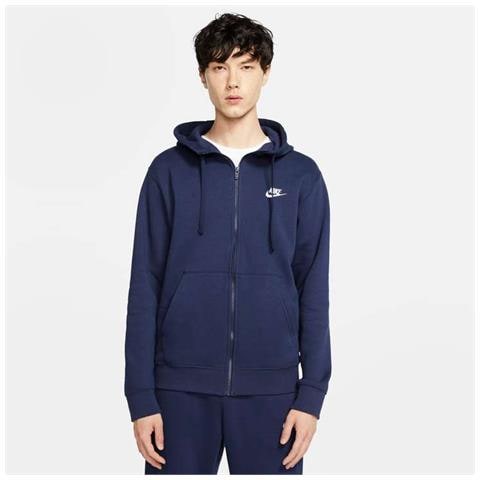 Felpa Da Uomo Con Cappuccio E Full Zip Club Fleece Taglia Xl Bv2645-410 Colore Blu - Foto 1