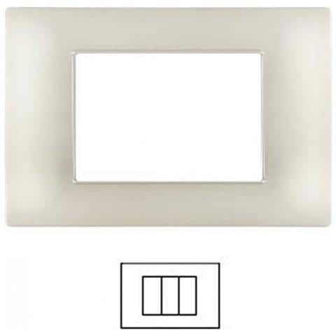 Placca 3 Posti Grigio Chiaro Vimar Plana V6003-04 Compatibile - Foto 1