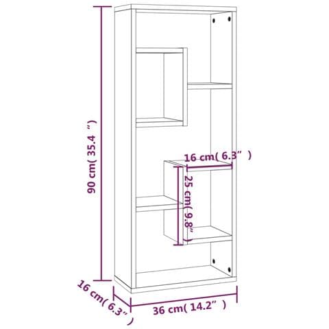 Mensola A Muro Grigio Sonoma 36x16x90 Cm In Legno Multistrato - Foto 11