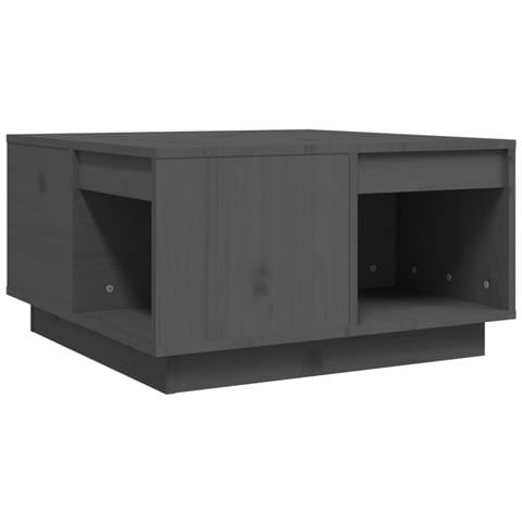 Tavolino Da Salotto Nero 60x61x32,5 Cm Legno Massello Di Pino - Foto 1